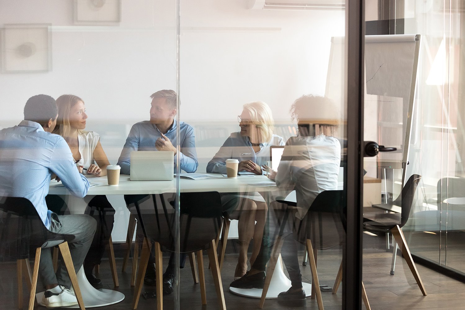 Group in office conference room