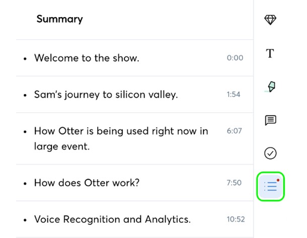 Otter Automated Summary