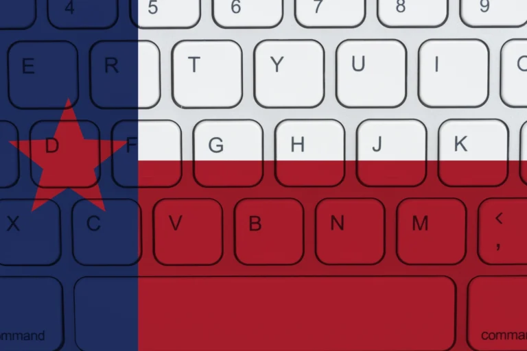 opaque texas flag over keyboard